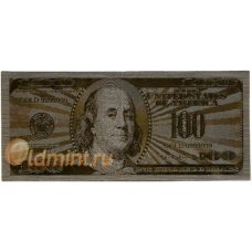 100 долларов США. Подарочная банкнота. Покрытие золотой фольгой. Б-1369
