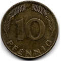 10 пфеннигов. 1991 г. Германия. "F". 5-3-762
