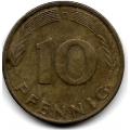 10 пфеннигов. 1986 г. Германия. "D". 5-3-765