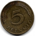 5 пфеннигов. 1984 г. Германия. "J". 5-3-770