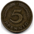 5 пфеннигов. 1988 г. Германия. "J". 5-3-774