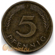 5 пфеннигов. 1988 г. Германия. "J". 5-3-774