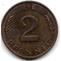 2 пфеннига. 1984 г. ФРГ. "G". 5-3-786