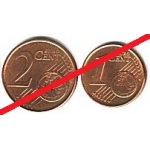 1 и 2 евроцента отменили?