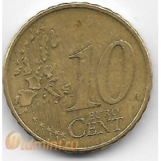 10 евроцентов. 2002 г. Германия. "F". 11-4-440