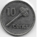 10 центов. 1998 г. Фиджи. 3-9-90