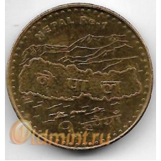 1 рупия. 2009 г. Непал. Карта, Эверест. 3-0-64
