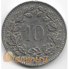 10 раппен. 1958 г. Швейцария. 1-7-102