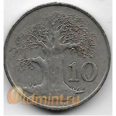 10 центов. 1980 г. Зимбабве. Баобаб. 1-6-313