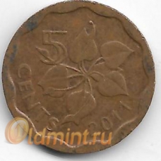 5 центов. 2011 г. Свазиленд. 4-2-693