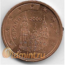 2 евроцента. 2000 г. Испания. 20-3-61