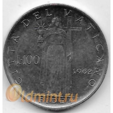 100 лир. 1962 г. Ватикан. Вера. 1-2-284