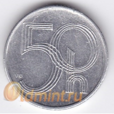 50 геллеров. 1993 г. Чехия. 8-3-315