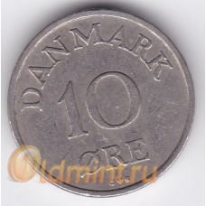 10 эре. 1957 г. Дания. 16-1-167