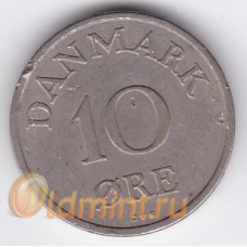 10 эре. 1957 г. Дания. 16-1-168