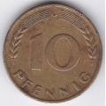 10 пфеннигов. 1968 г. Германия. "G". 14-2-109