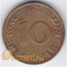 10 пфеннигов. 1968 г. Германия. "G". 14-2-109