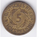 5 рейхспфеннигов. 1925 г. Германия "A". 1-1-369