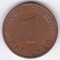 1 пфенниг. 1950 г. ФРГ. "J". 2-3-65