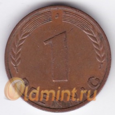1 пфенниг. 1950 г. ФРГ. "J". 2-3-65