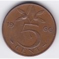 5 центов. 1966 г. Нидерланды. 2-5-246