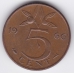 5 центов. 1966 г. Нидерланды. 2-5-246