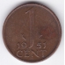 1 цент. 1951 г. Нидерланды. 2-5-357
