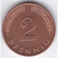 2 пфеннига. 1990 г. ФРГ. "J". 2-5-392