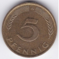 5 пфеннигов. 1991 г. ФРГ. "A". 3-5-389