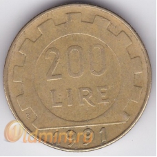 200 лир. 1991 г. Италия. 5-4-308