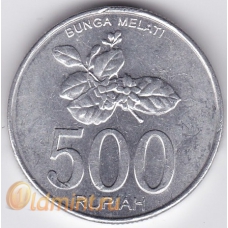 500 рупий. 2003 г. Индонезия. Жасмин. 6-1-290