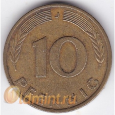 10 пфеннигов. 1984 г. Германия. "J". 6-2-110