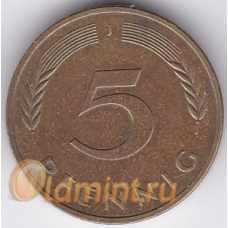 5 пфеннигов. 1976 г. Германия. "J". 6-2-395