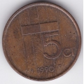 5 центов. 1990 г. Нидерланды. 6-5-361