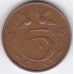 5 центов. 1960 г. Нидерланды. 6-5-379