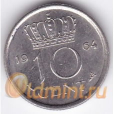 10 центов 1964 г. Нидерланды. 10-3-637
