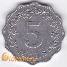 5 мил. 1972 г. Мальта. 11-1-1